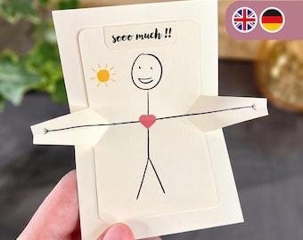 Süßes Kleines Geschenk Freund Freundin | Romantischer Jahrestag Geburtstag Liebesbeweis | Handgemachte Pop-Up Karte Italienisches Papier