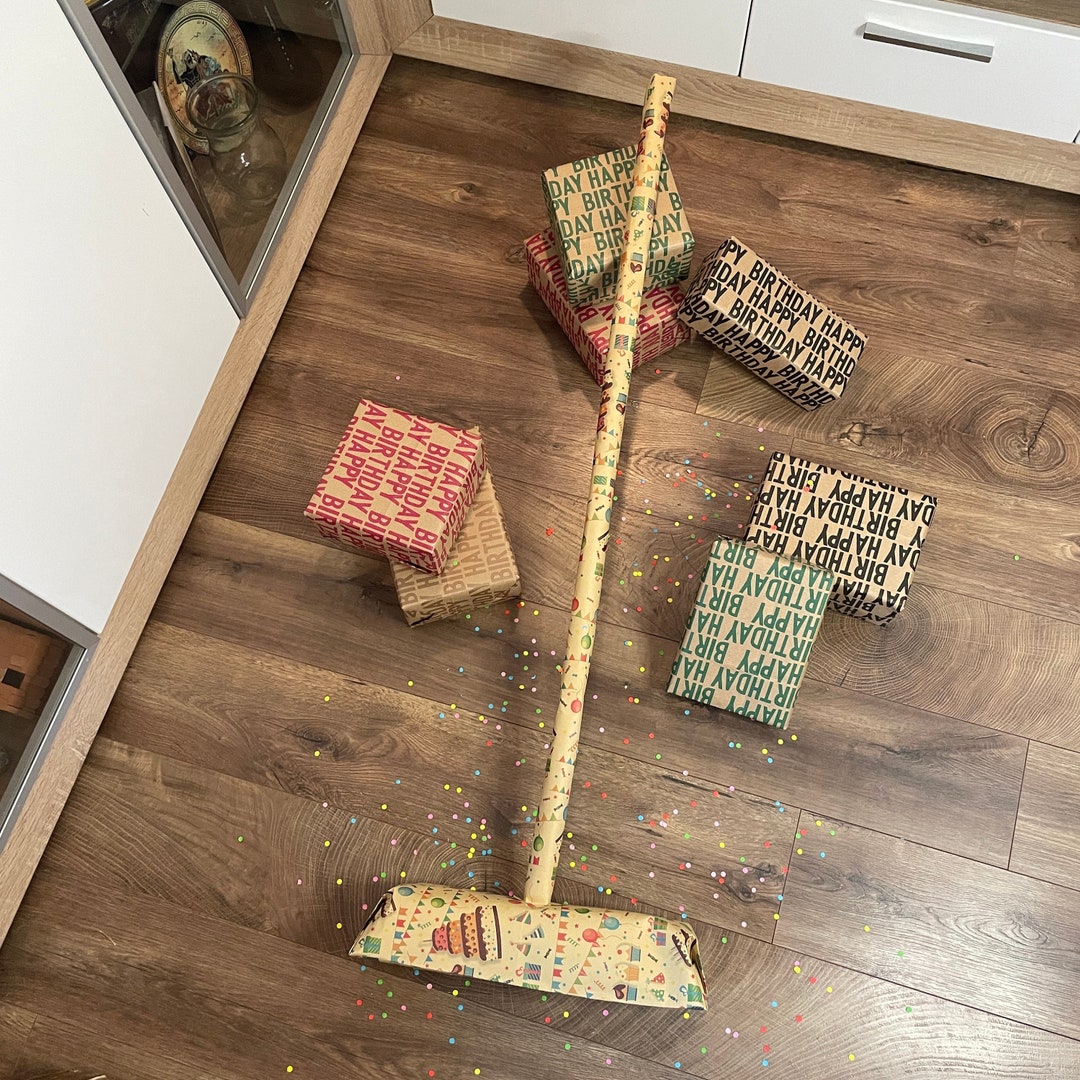 Large Broom Gift Wrap Set Unusual and Funny Surprise for Etsy