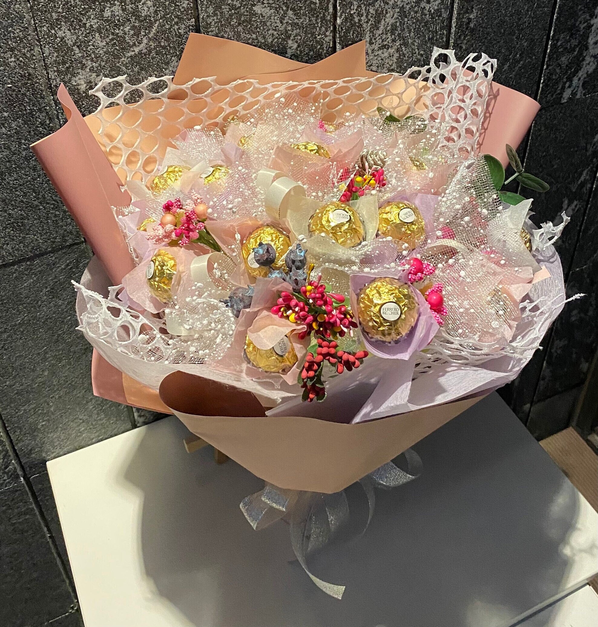 Ferrero Rocher Chocolate Flower Bouquet Handtied Bouquet Etsy — free download