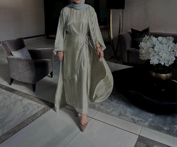 sage green abaya dress Buy Dubai Abaya Online (Sage Green) Large main image 1