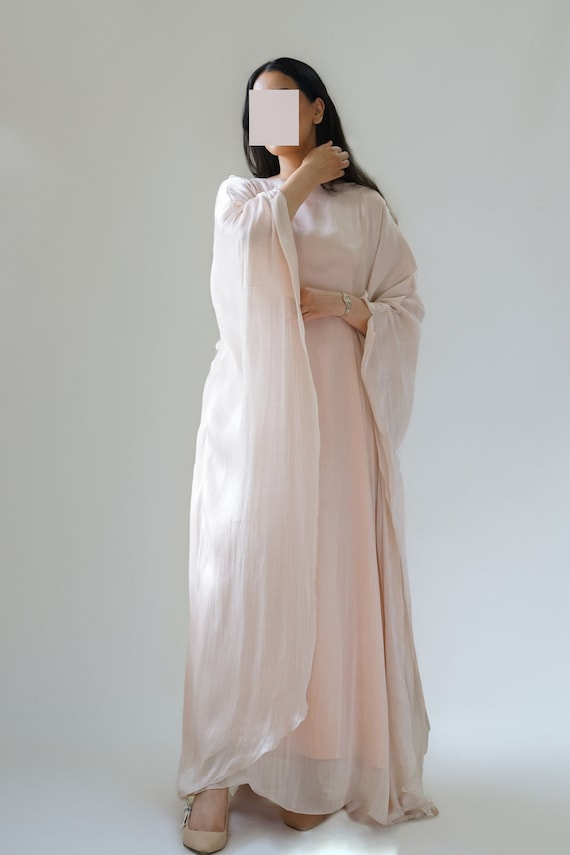 cream abaya dress Modest Muslim Women's Elegant Sahra Open Abaya