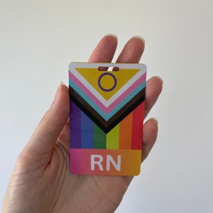 Rainbow RN nursing reference card/badge card/QUEER RN