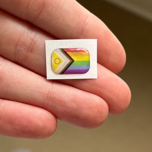 LGBTQIA+ Pride flag sticker for your ID/name badge - 3D dome sticker small