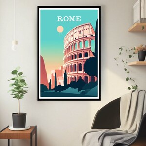 Rome Travel Poster: Timeless Wonder - Wall Art for Travelers & Home Decor - Colosseum, Iconic Landmark - Ancient Rome, Cultural Legacy