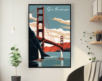 Affiche de San Francisco, Golden Gate, Iconic Landmark Wall Art, California Travel Print, Home Decor, Home Art, Timeless Beauty, Wall Art Print