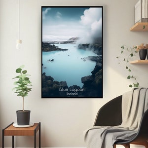 Blue Lagoon Islanda Poster, Geothermal Oasis Wall Art, Islanda Travel Print, Oggettistica per la casa, Arte Moderna, Ritiro Sereno, Wall Art Print