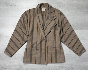 Chaqueta blazer a rayas vintage de Gianni Versace de los años 80 para mujer