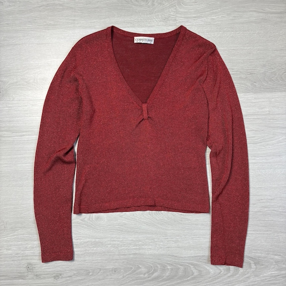 Cerruti 1881, Cerruti 1881 Maglia Designer Vintage Red Sweater Long sleeve