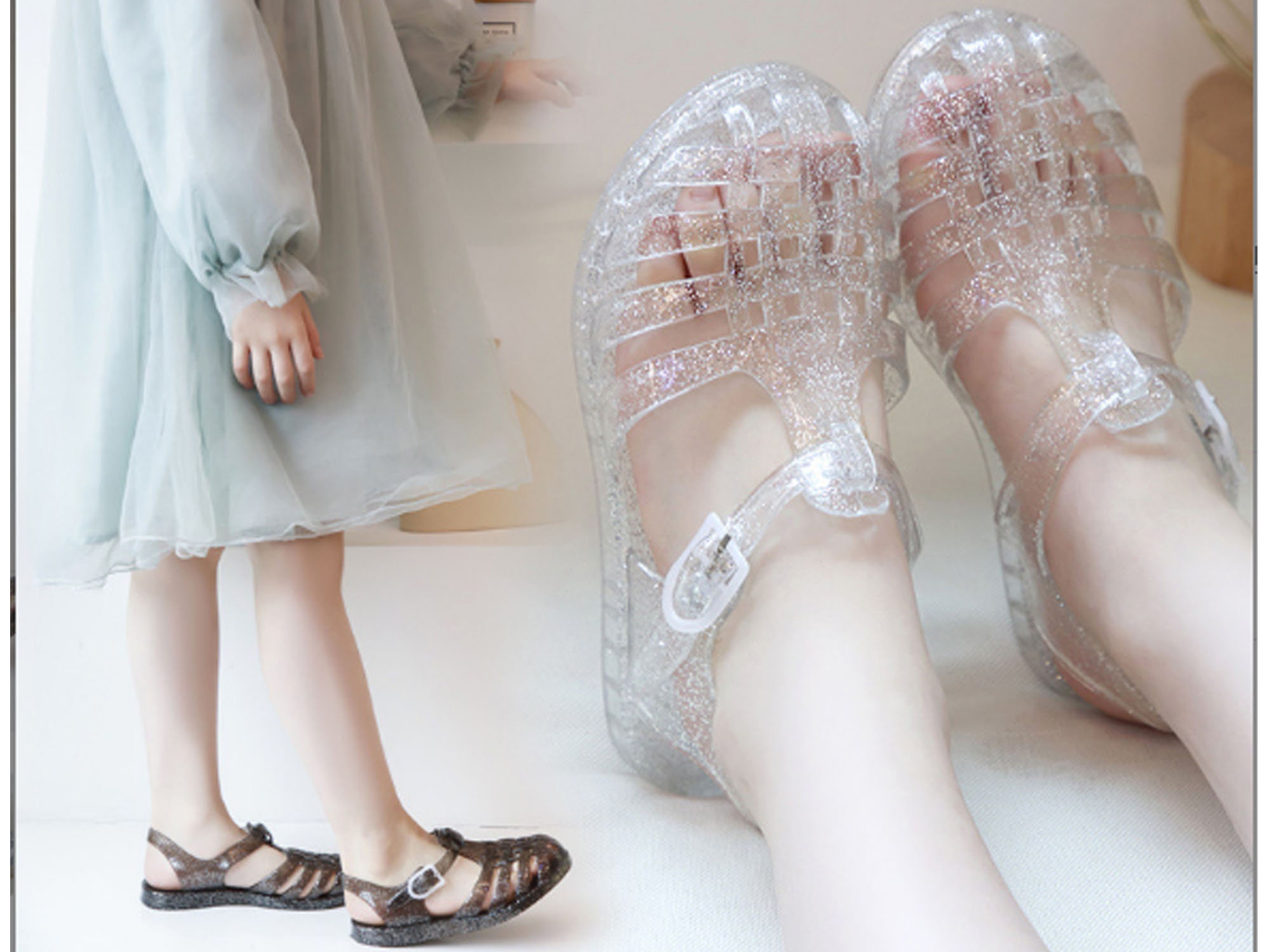 Black Diamante Gem Bow Jelly Toe Post Sandals | Womens Shoes | Select  Fashion Online
