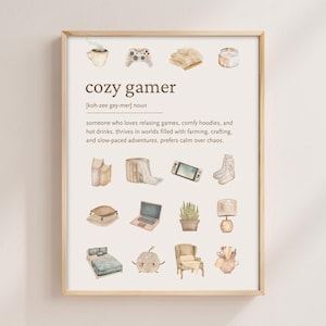 Cozy Gamer Definition Watercolor Art Print (Digital Download)