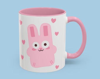 Mok konijntje vriezer | Sims-gamercadeau, roze koffiekop (11 oz)
