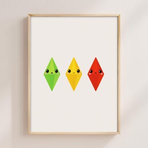 Moody Plumbobs Wandkunst | Digitaler Download | Die Sims 4 inspiriert Digital Druck | Gaming Dekor, zum sofortigen Download