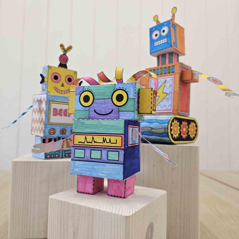 Printable Paper Robots: STEM Craft Activity for Kids (PDF Download) - Etsy