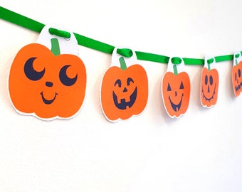 Halloween Pumpkin Bunting, Printable Craft Kit (Digital Download)