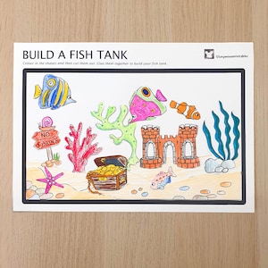 Fish Tank Paper Craft Kit: Cut and Colour Activity (PDF Pattern) - Etsy