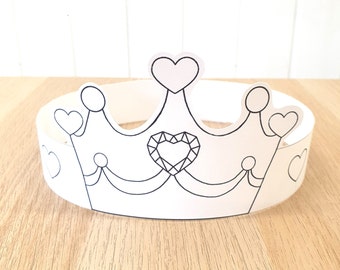 Princess Paper Crown: Cut and Colour Party Activity (Digital Download)
