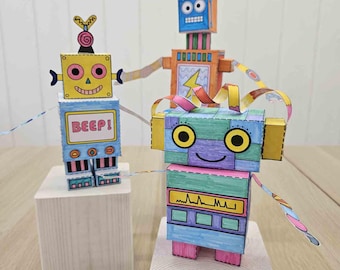 Printable Paper Robots: STEM Craft Activity for Kids (PDF Download)
