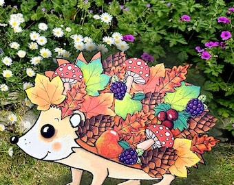 Printable Autumn Hedgehog Craft, Cut and Colour Activity (PDF Download)