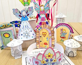 Fairy Activity Bundle: 6 Printable Fairy Crafts & Games, Fairy Party Pack, Instant Download PDF.