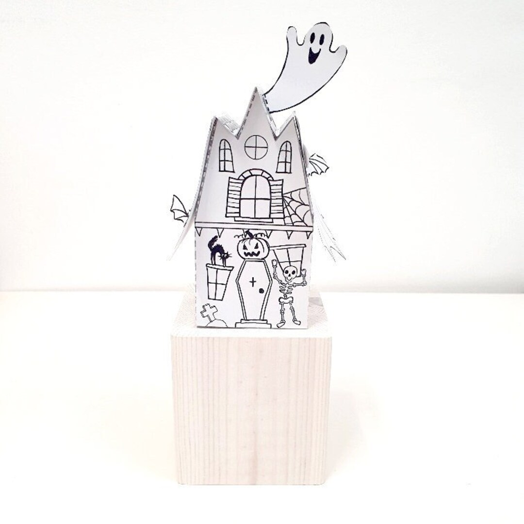 Paper HAUNTED HOUSE Printable Activity, Halloween Paper Craft Kit, Cut and Colour Pages, Arts ...