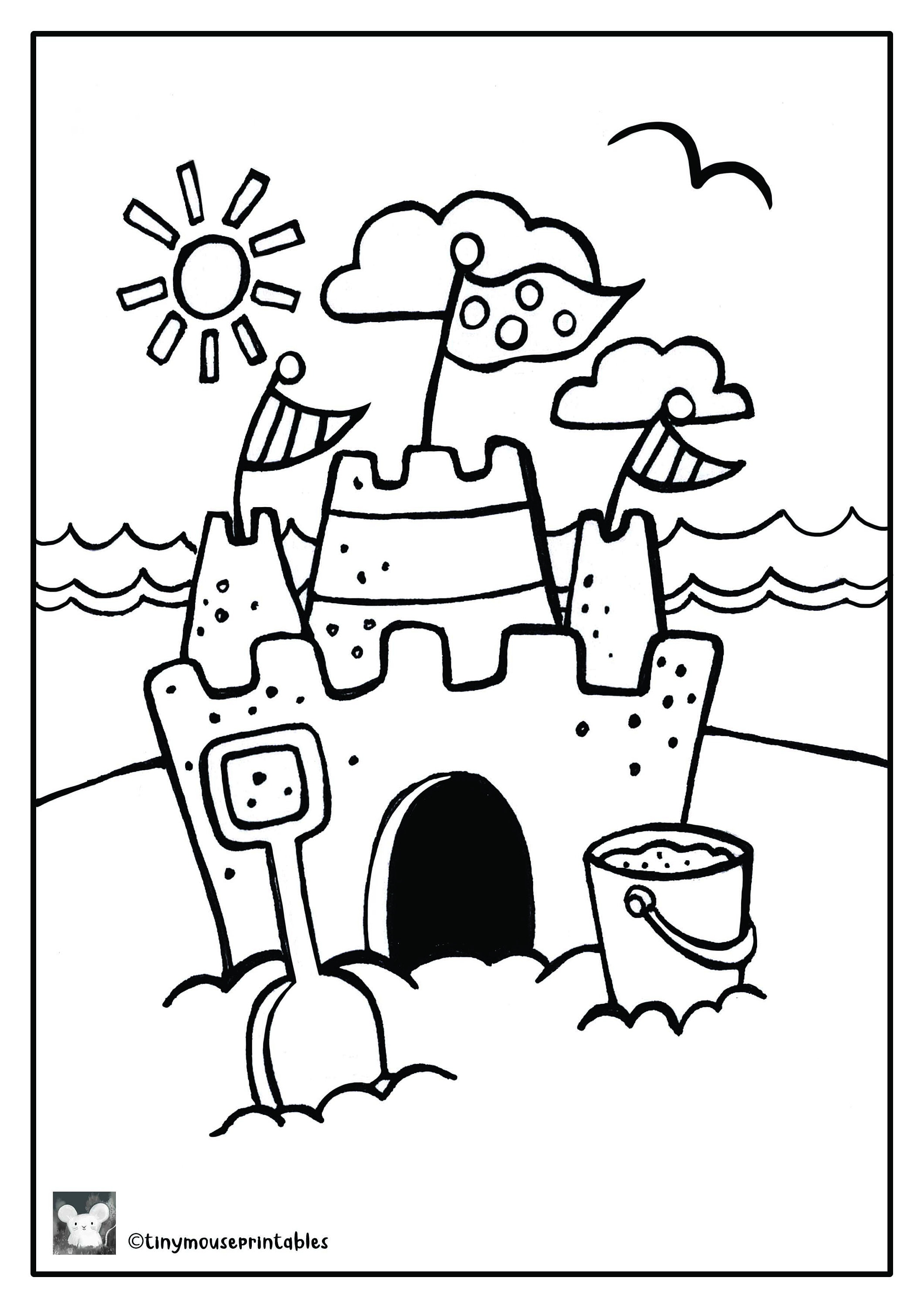 Beach Bundle Coloring Pages, Summer Holiday Printable, Beach Printable ...