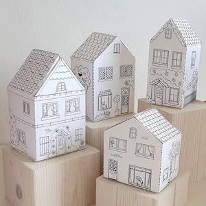 Paper Houses Printable Craft Sheets, Activity Sheets, Paper Craft Kit, Cut and Colour pages, Arts and Crafts for kids image 4