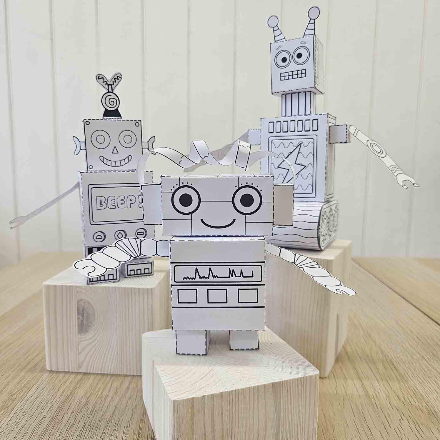 Printable Paper Robots: STEM Craft Activity for Kids (PDF Download) - Etsy