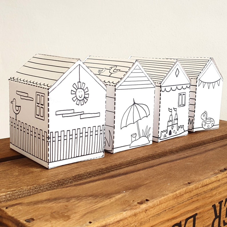 Paper Beach Huts Printable Craft Sheets, Activity Sheets, Paper Craft ...