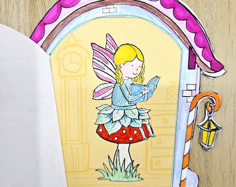 Opening Fairy Door Printable Craft, Hidden Fairy Reveal Cut and Fold Activity