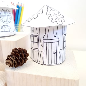 Printable Paper Fairy House Craft Kit: Cut & Color Activity (PDF) - Etsy