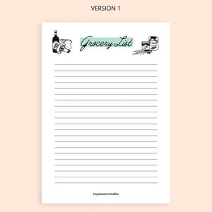 Simple Grocery Shopping List, Grocery Printable Template, Grocery Planner, Instant Download, PDF image 5