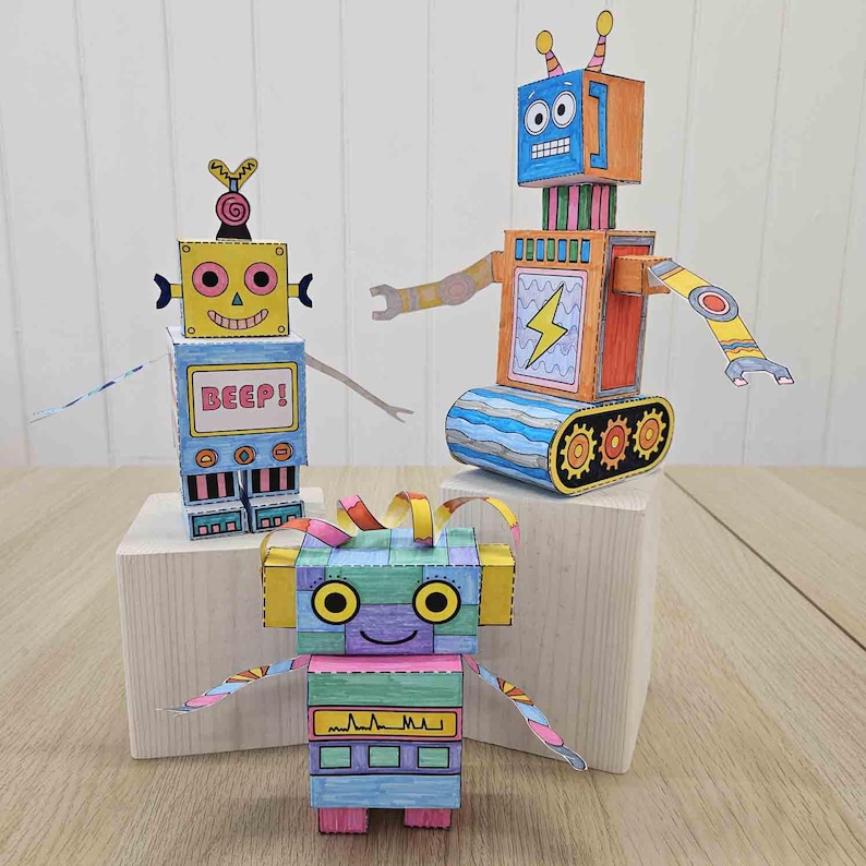 Printable Paper Robots: STEM Craft Activity for Kids (PDF Download) - Etsy