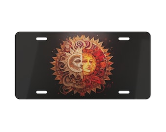 Simbolismo celeste Mistico sole e luna Fantasy Vanity Plate