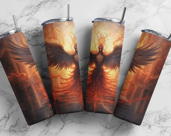 Phoenix Sun Temple skinny tumbler DIGITAL DOWNLOAD template design
