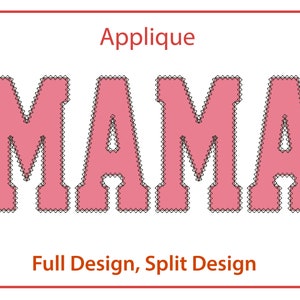 Mama Applique Embroidery Machine Sign Diamond Edge Design Satin Stitch Mother&#39;s Day Designs Embroidery