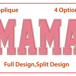 Mama Applique Embroidery Machine Sign Design Satin Stitch Mother&#39;s Day Designs Embroidery