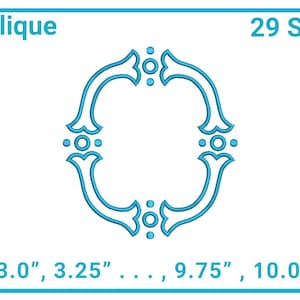 FishTail Applique Embroidery Machine Design Monogram Frame Satin Stitch Designs Embroidery