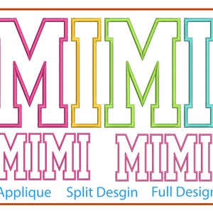 Mimi Applique Máquina de Bordar Design de Sinal Ponto de Cetim Desenhos de Dia das Mães Bordado