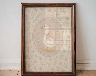 Vintage Duck Nursery Printable Girls Room Wall Art Muted Pink Duck Print Toddler Room Decor Baby Animal Pastel Nursery Wall Decor | 7