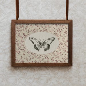 Butterfly Wall Art For Girls Room Nursery Printable Floral Background With Vintage Botanical Illustration Soft Pink Decor Baby Gift | 19