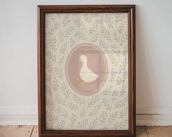 Vintage Duck Nursery Print Baby Room Wall Art Cute Animal Toddler Decor Soft Pink Botanical Pattern Digital PRINTABLE Nursery Design | 18