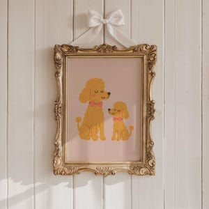 Poodle Nursery Print Fun Dog Illustration for Girl Room Playroom Decor Toddler Wall Art PRINTABLE Cute Girly Nursery Animal Wall Art | 87