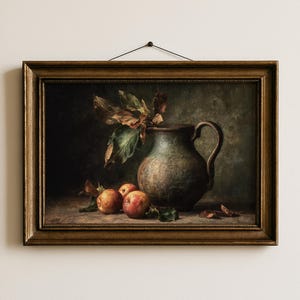 キッチン ムーディ ヴィンテージ 絵画 素朴な静物画 フルーツ セラミック ピッチャー ウォールアート 印刷可能 ダイニングルーム ウォールアート ファームハウス フルーツ デコレーション | 10