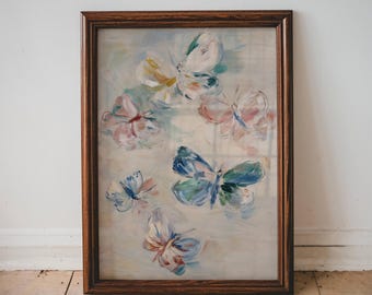 Abstract Butterfly Wall Art Print Colourful Brushstroke Painting Vintage Nursery Girl Room Decor Whimsical Bedroom Butterfly Artwork | 5