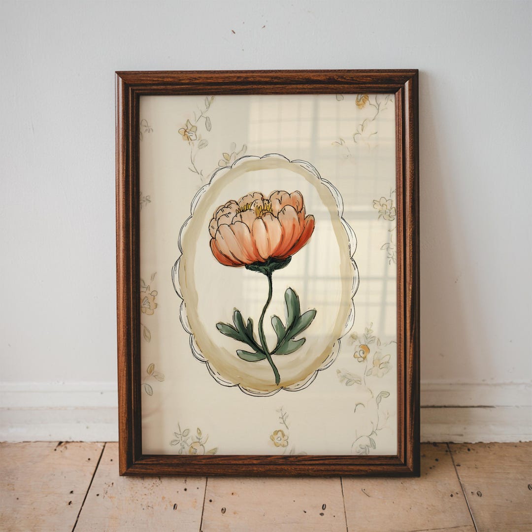 Vintage Floral Wall Art Printable Botanical Flower Print Cottagecore ...