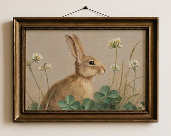 Bunny Nursery Print Boys Room Decor Woodland Rabbit Artwork Printable Kids Bedroom Wall Art Storybook Animal Digital Download Vintage | 12