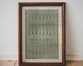 Vintage Green Nursery Wall Art Botanical Pattern Print Boys Room Decor Neutral Sage Kids Room Art Scandinavian Style Nursery Printable | 03