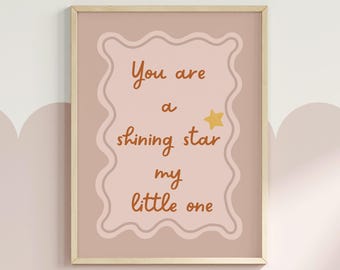 Star Quote Nursery Print Fun Inspirational Quote for Girl Room Playroom Decor Toddler Wall Art PRINTABLE Cute Girly Nursery Poster | 01