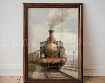 Boys Nursery Steam Train Print Vintage Style Railway Wall Decor Kids Bedroom Train Poster Playroom Digital Download Railway Art Gift | 16