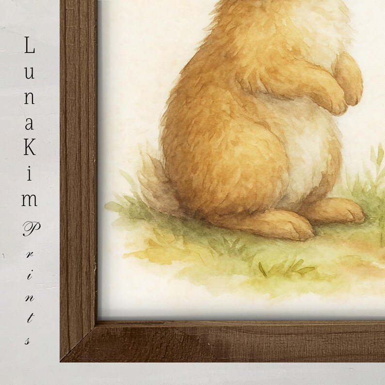 Vintage Bunny Nursery Print Rabbit Wall Art Baby Animal Decor Woodland ...